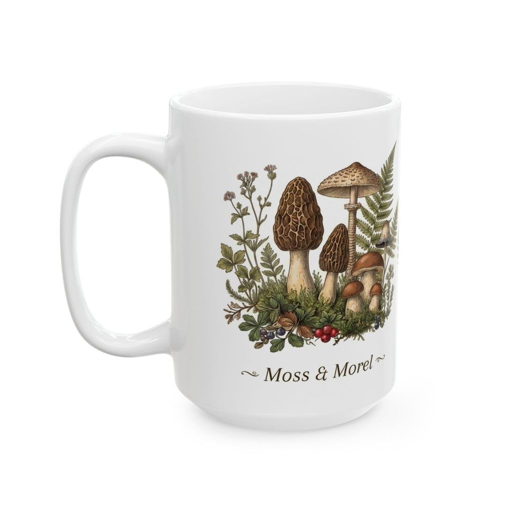 Moss & Morel Botanical Ceramic Mug-White