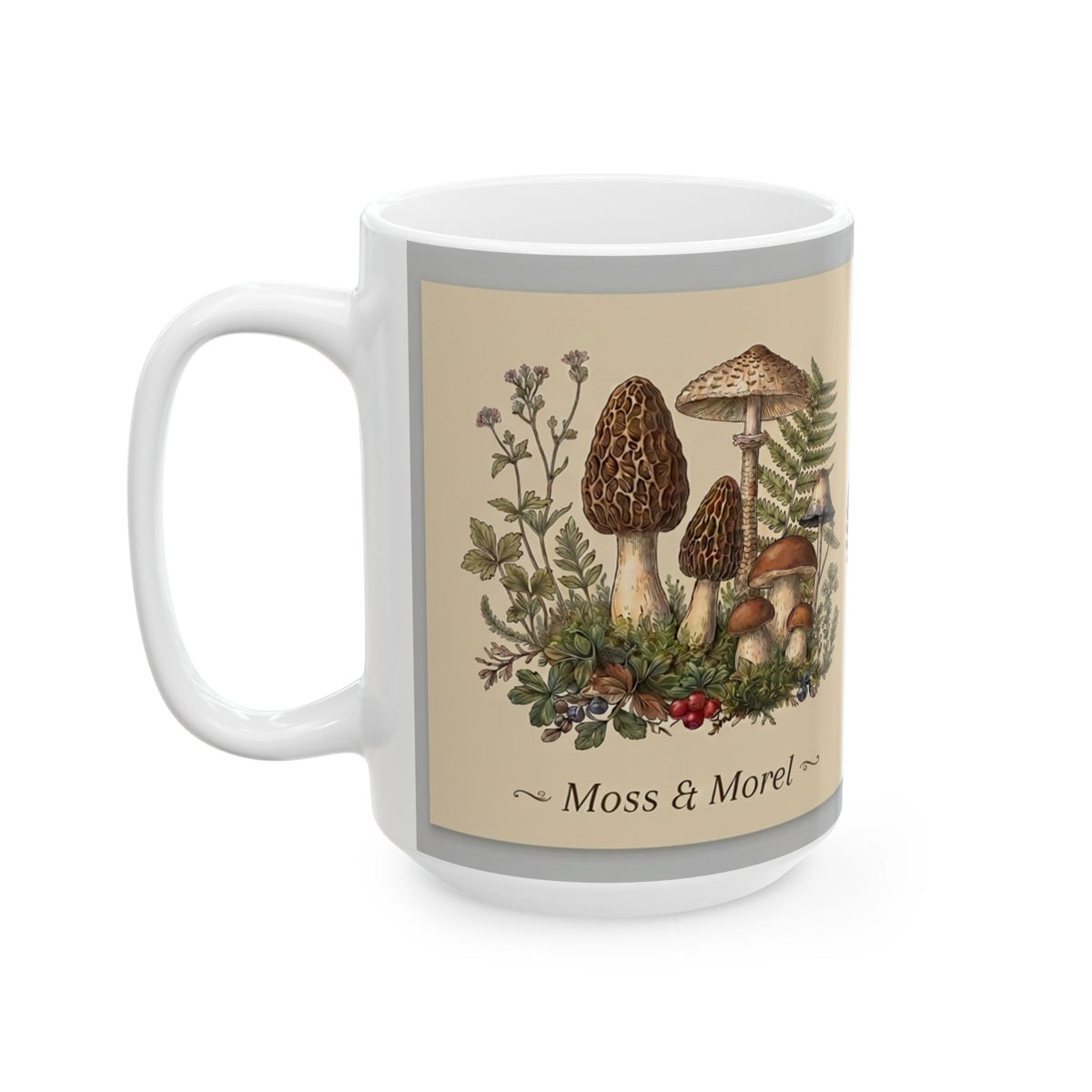 Moss & Morel Botanical Ceramic Mug-Creamy Oatmeal