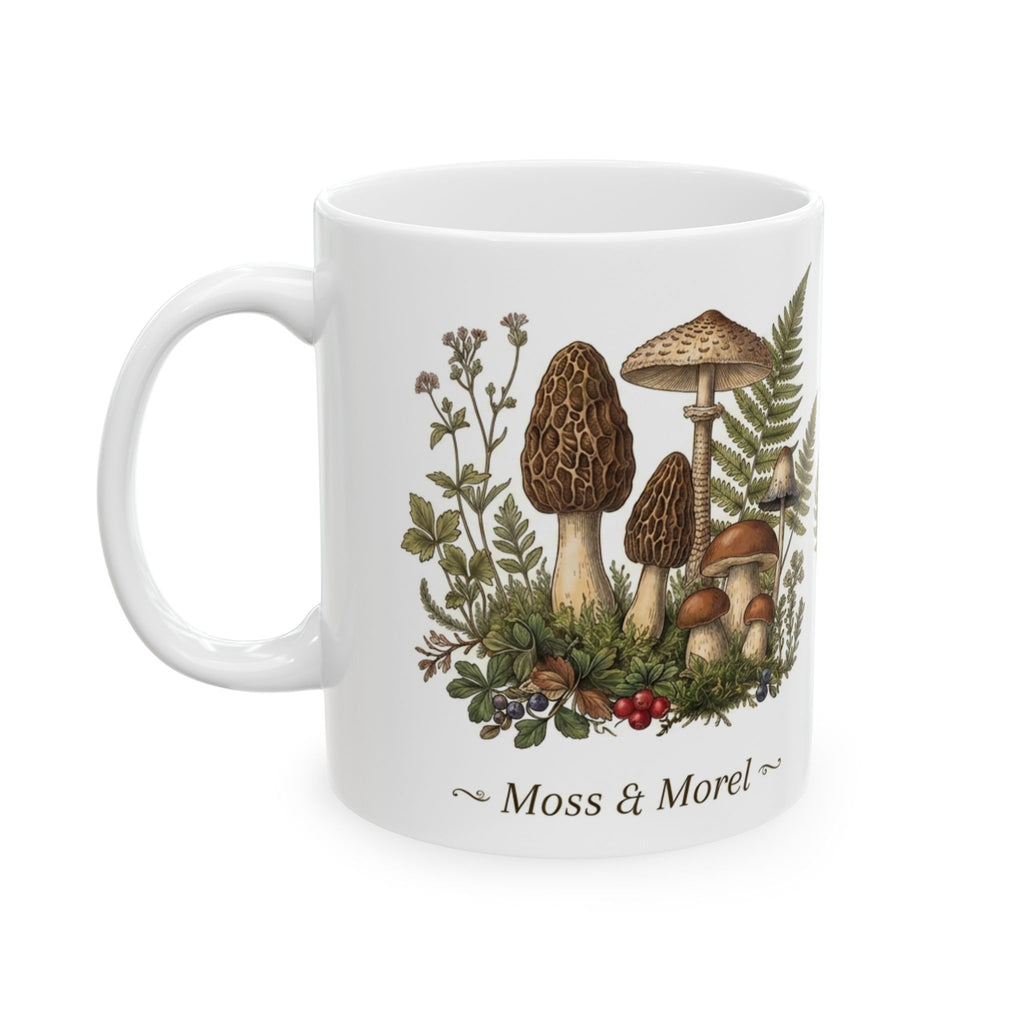 Moss & Morel Botanical Ceramic Mug-White