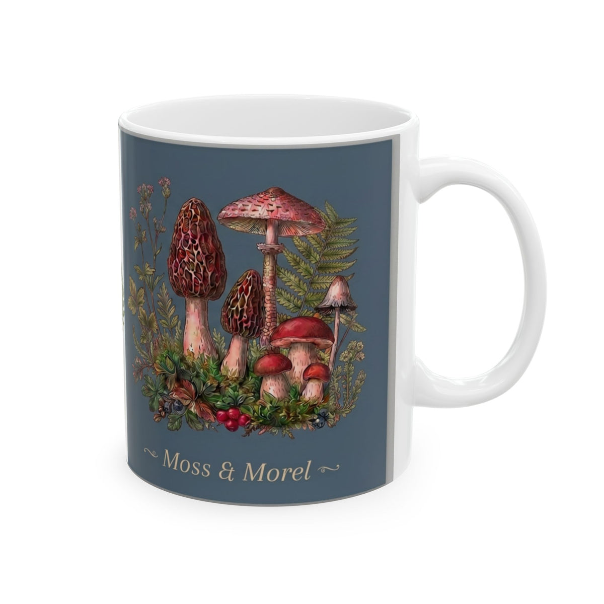 Moss & Morel Botanical Ceramic Mug-Slate Blue