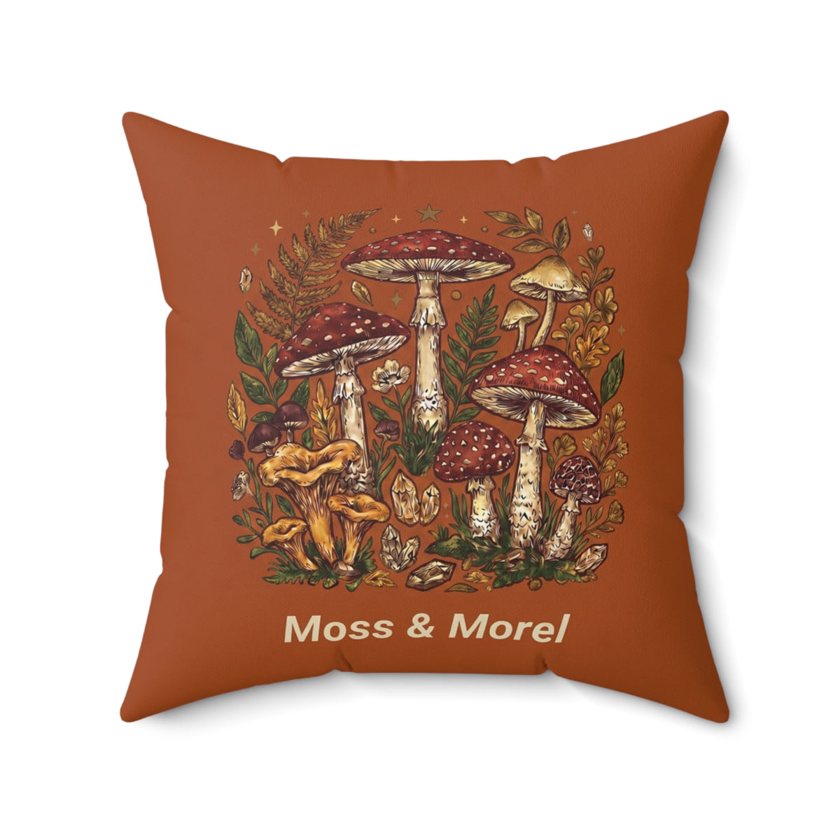 Moss & Morel Botanical Accent Throw Pillow-Autumn Rust