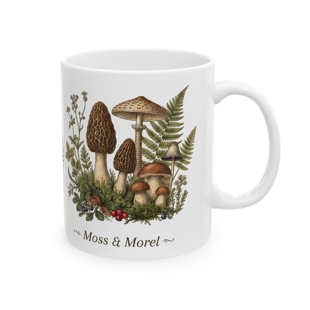 Moss & Morel Botanical Ceramic Mug-White