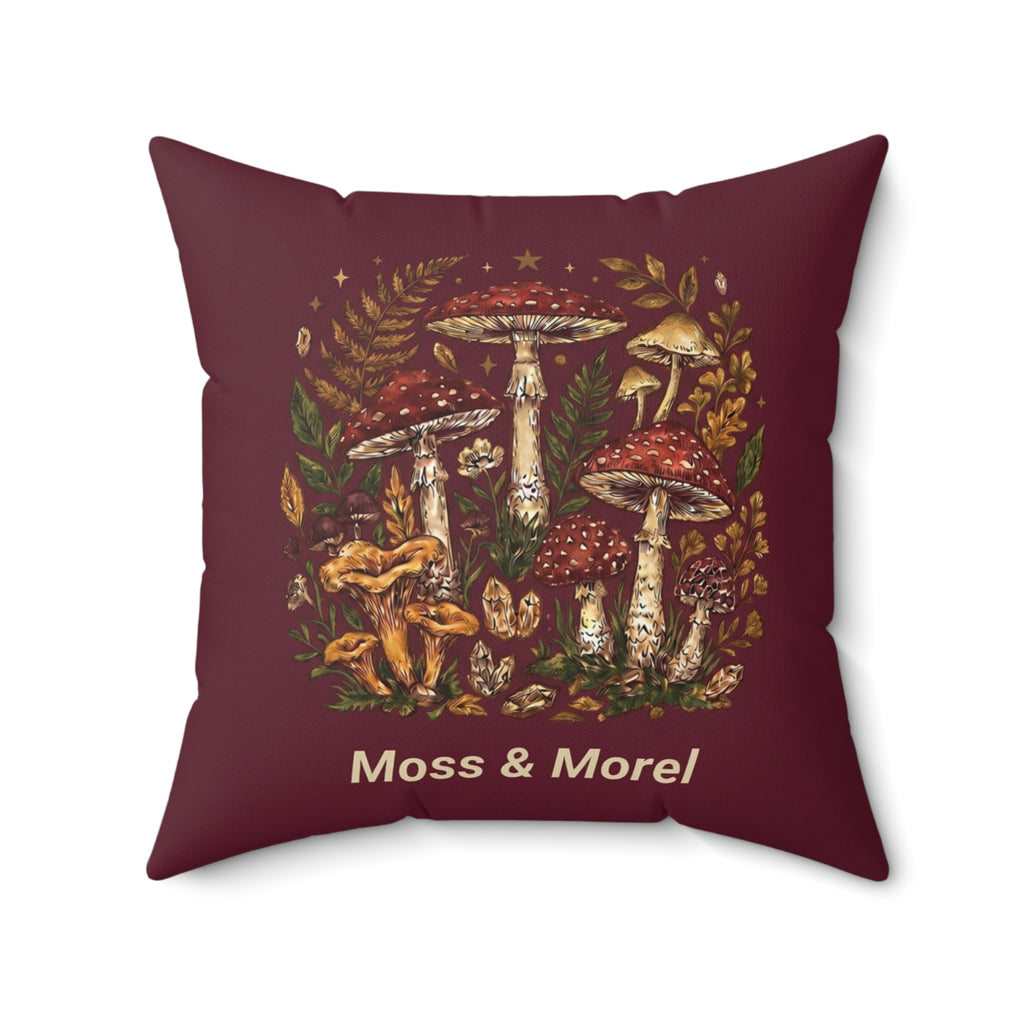 Moss & Morel Botanical Accent Throw Pillow-Deep Wine