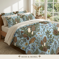 The Moss & Morel Premium Linen  Sky Blue Duvet Cover