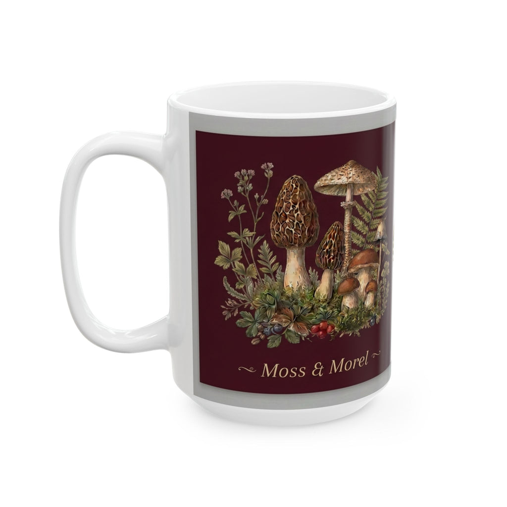 Moss & Morel Botanical Ceramic Mug-Deep Wine
