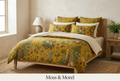 Moss & Morel Premium Linen Duvet Cover - Mustard Gold Meadow