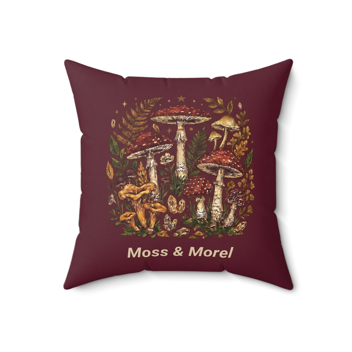 Moss & Morel Botanical Accent Throw Pillow-Deep Wine