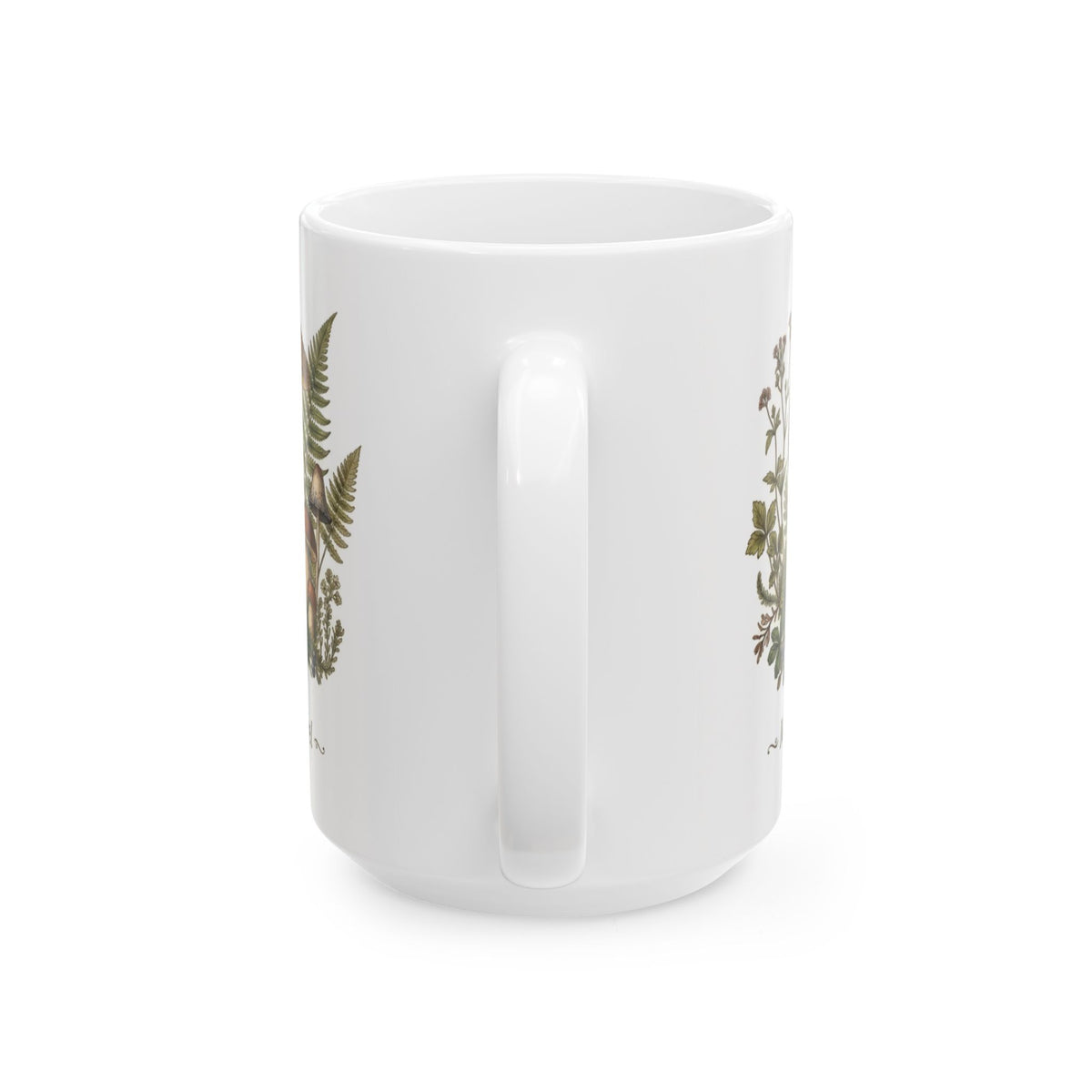 Moss & Morel Botanical Ceramic Mug-White