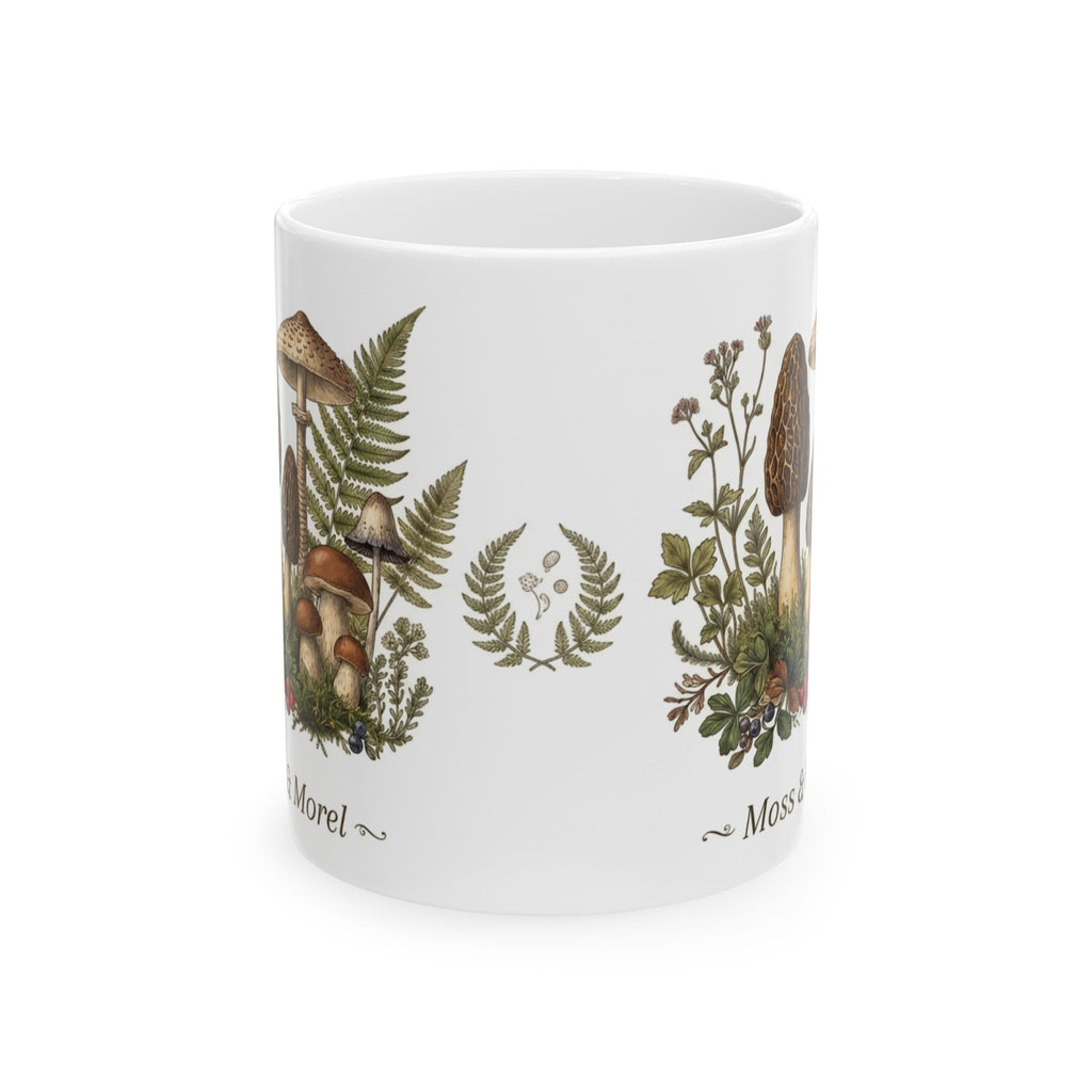 Moss & Morel Botanical Ceramic Mug-White