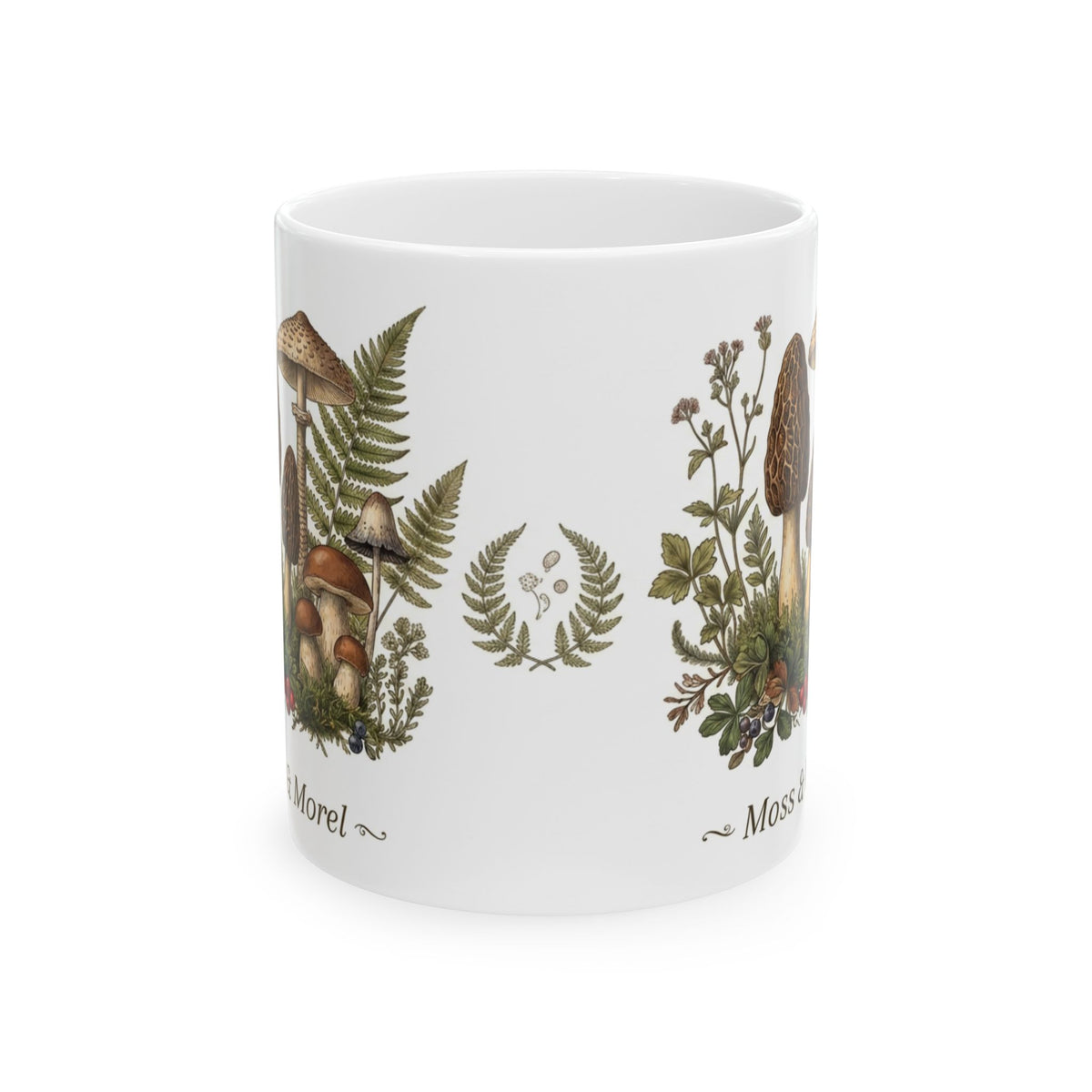 Moss & Morel Botanical Ceramic Mug-White
