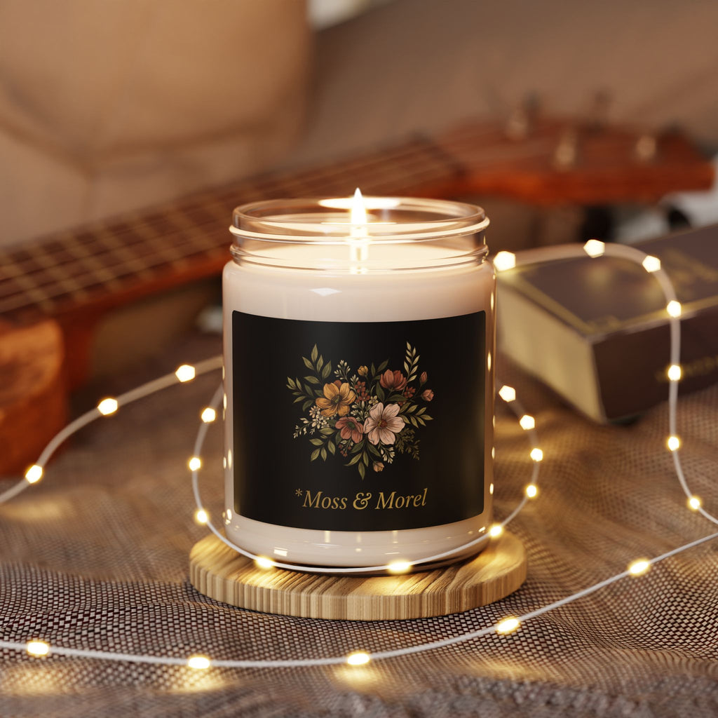 Moss & Morel Scented Soy Candle- 9oz Floral Botanical Jar Candle