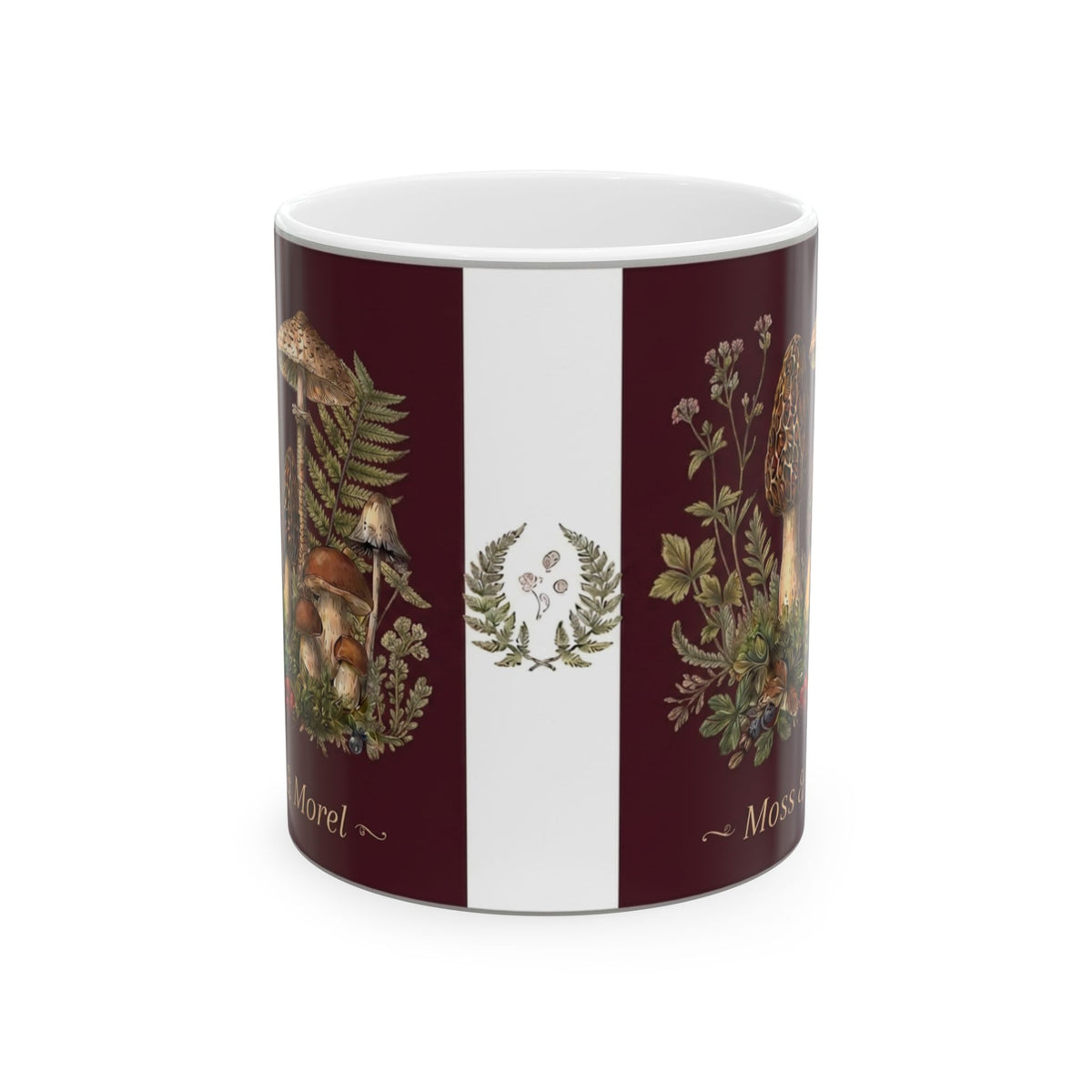 Moss & Morel Botanical Ceramic Mug-Deep Wine