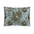 Moss & Morel Premium Linen Sky Blue Artisan Botanical Pillow Sham
