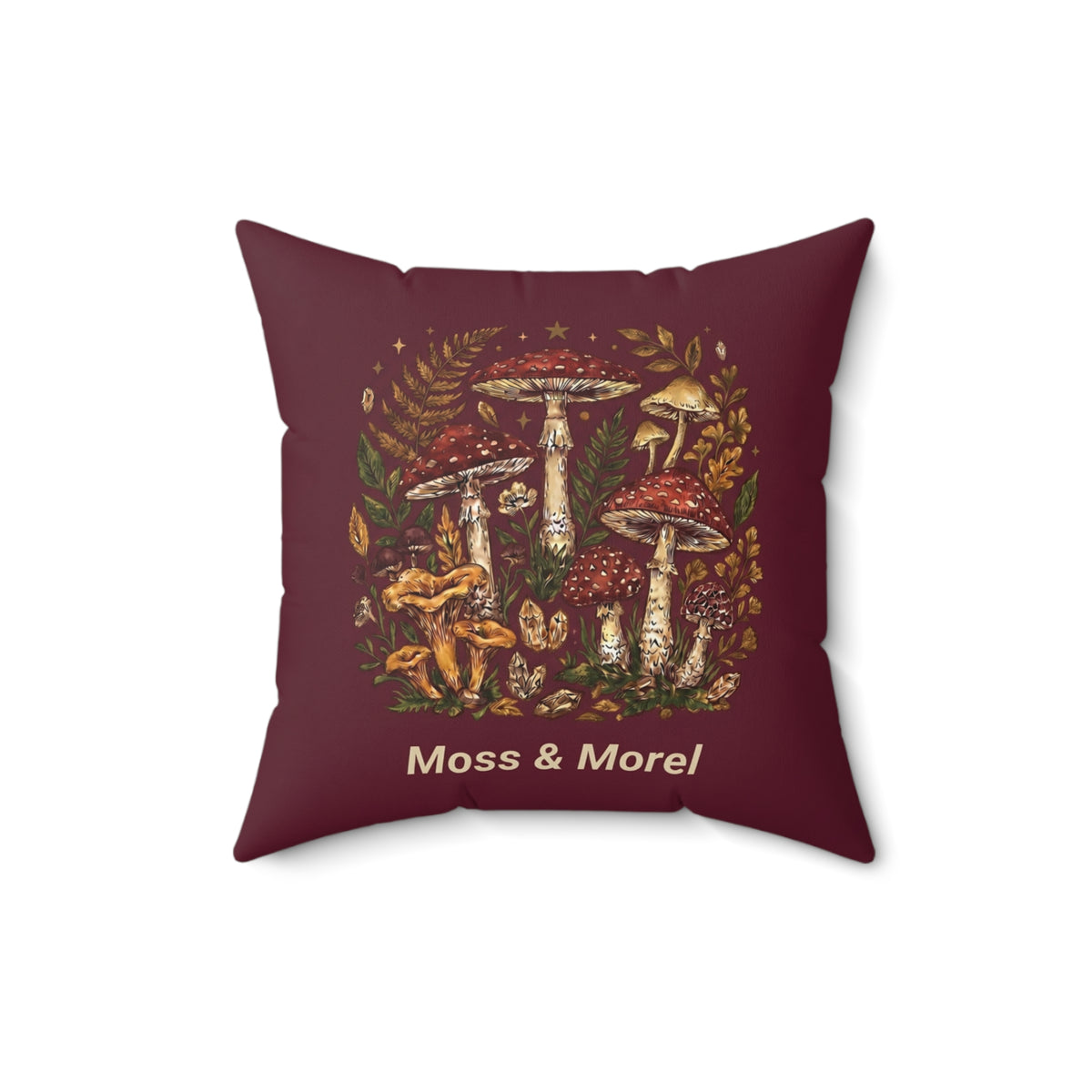 Moss & Morel Botanical Accent Throw Pillow-Deep Wine