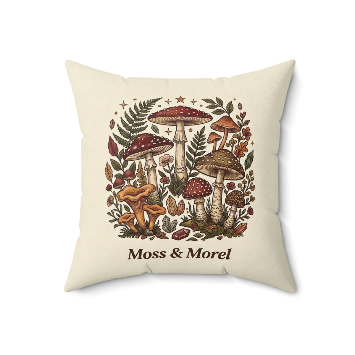 Moss & Morel Botanical Accent Throw Pillow-Creamy Oatmeal