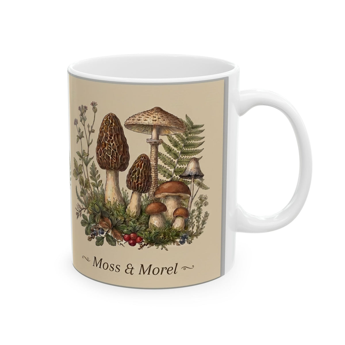 Moss & Morel Botanical Ceramic Mug-Creamy Oatmeal