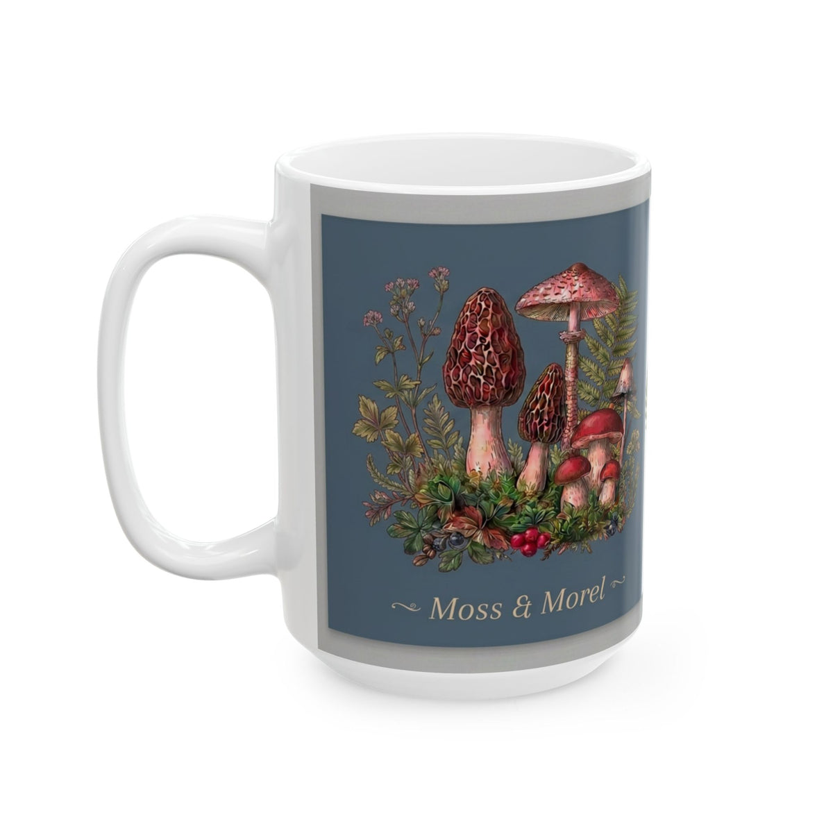Moss & Morel Botanical Ceramic Mug-Slate Blue